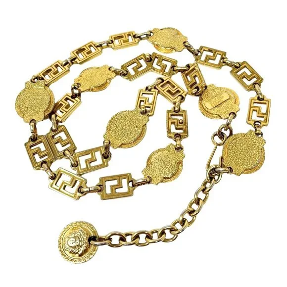 GIANNI VERSACE Vintage Medusa Logo Chain Belt Accessory Gold Metal [103631] - Picture 6 of 10